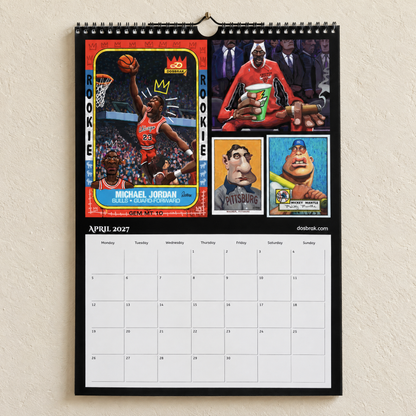 2027 Dosbrak A3 wall calendar, April page with artwork by Dosbrak